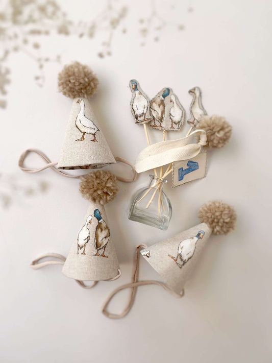 Handmade 1st birthday party hat with pom pom for baby