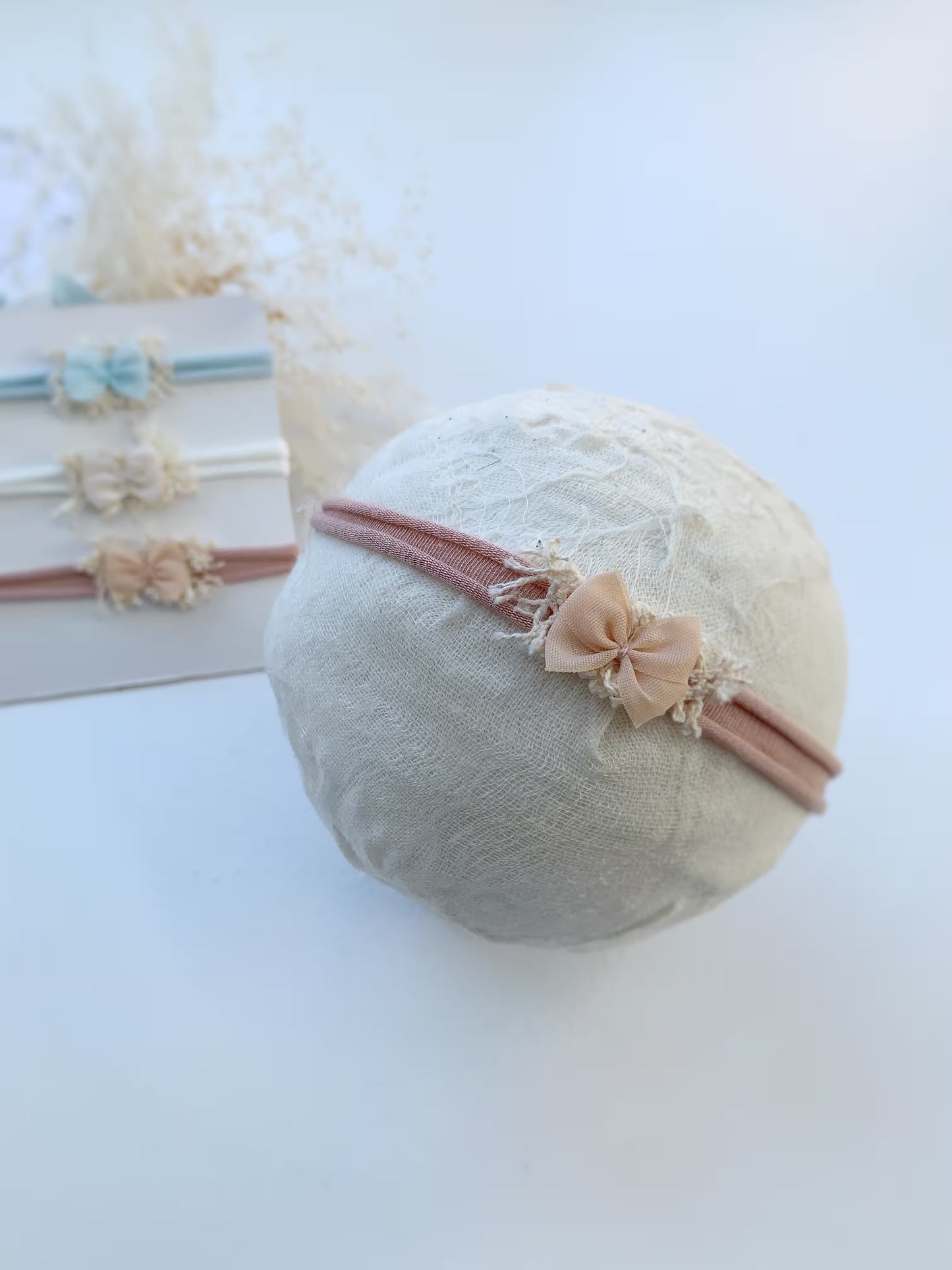 Newborn Bow Headband, Baby Tieback Set, Little Girls Bows