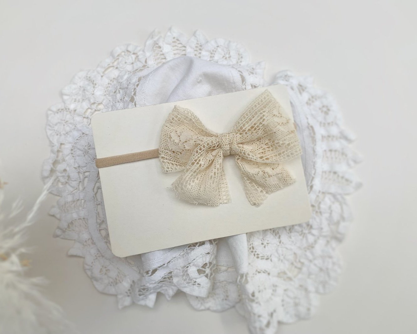 SALE - Delicate Lace Bow Headband