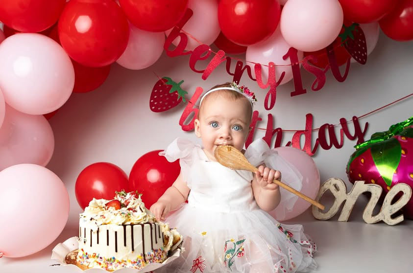 Strawberry Baby Headband – Newborn Tieback for Photos