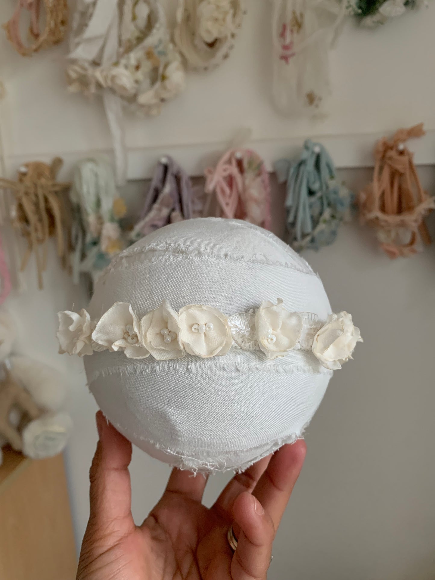 Nivea - Delicate Ivory Baby Flower Crown Headband