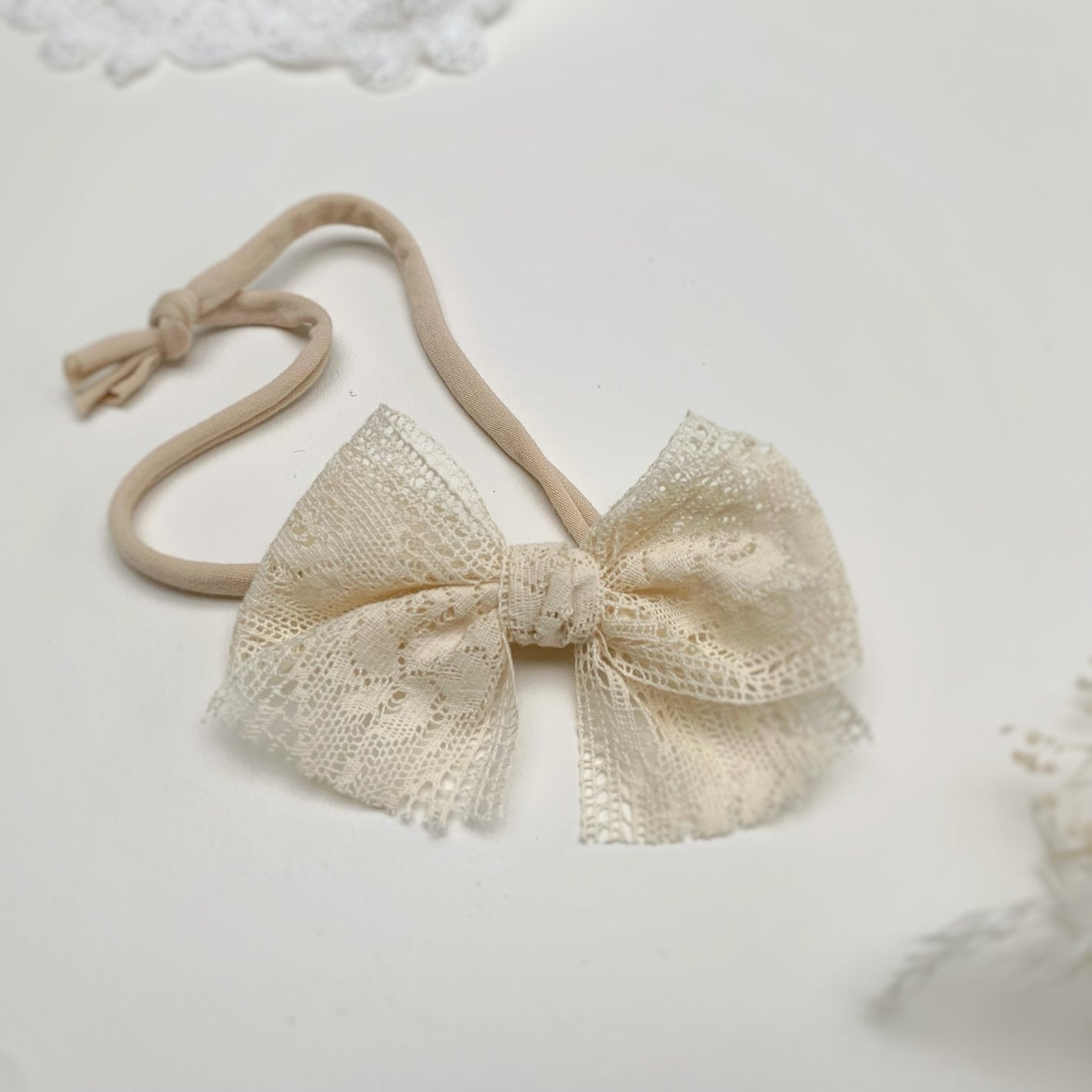 SALE - Delicate Lace Bow Headband