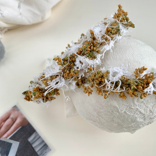 NEWBORN DRIED FLOWER CROWN HEADBAND