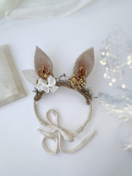 Handmade baby girl Easter bunny ears headband