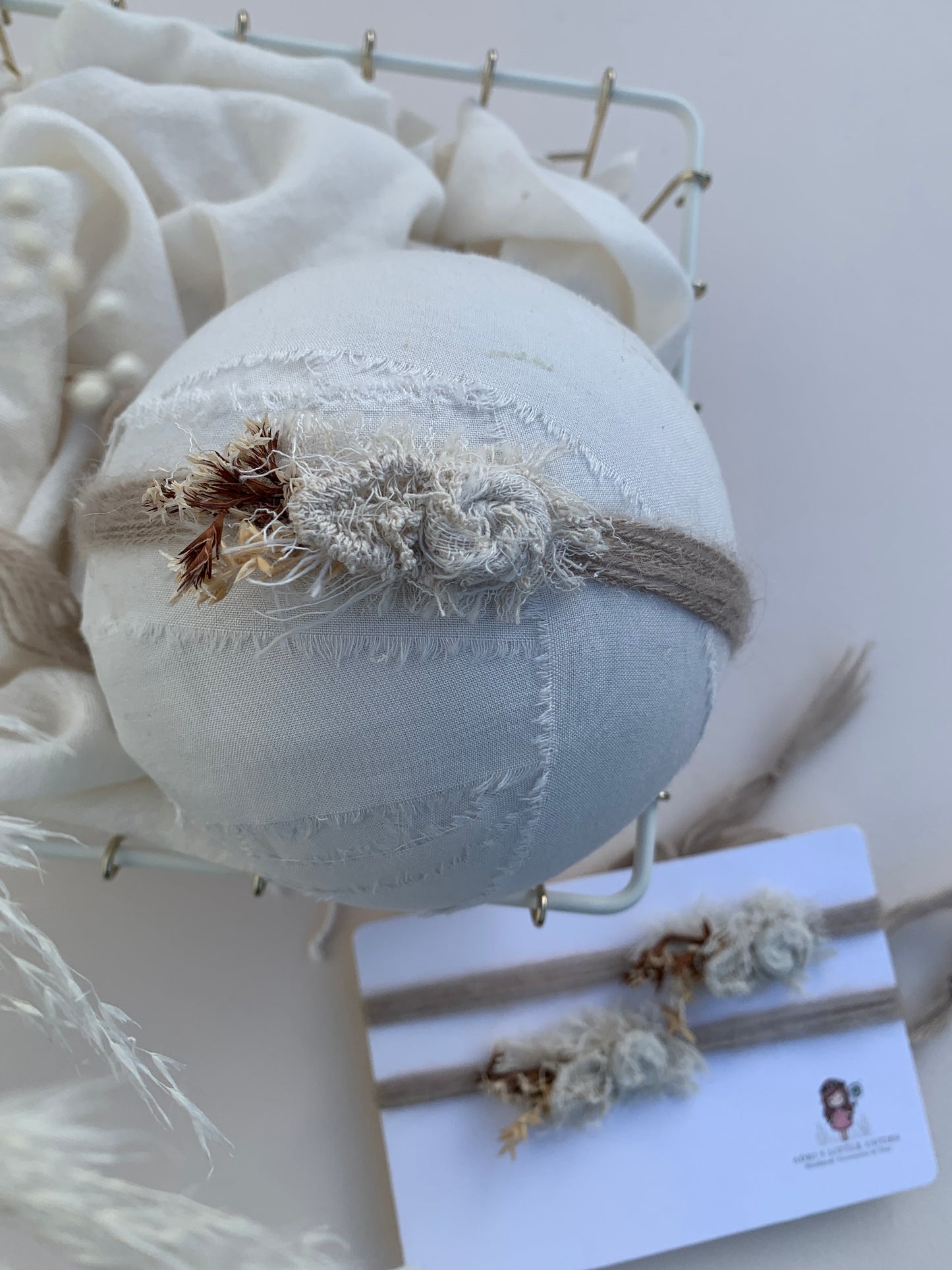 newborn photography headbands in Beige