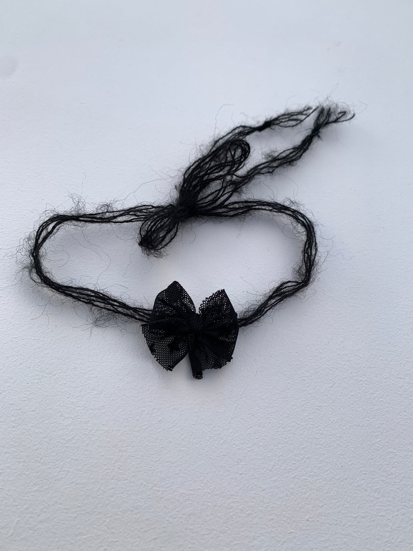 Halloween Newborn Baby Bows - Tiny Black Tulle Headband for a Baby - Photoshoot Props Tieback