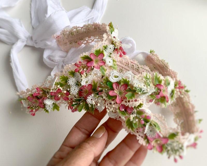 flower girl crown, flower girl proposal, new baby girl gift, gifts for girls, pink crown, baby flower headband, sitter flower crown.