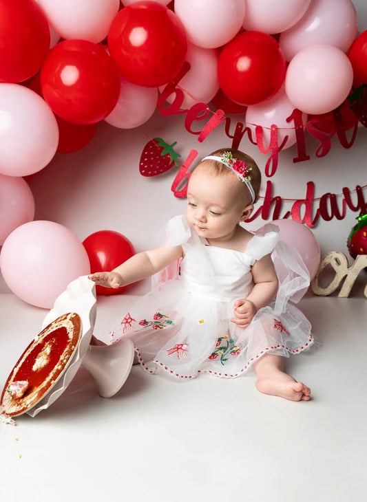 Strawberry Baby Headband – Newborn Tieback for Photos