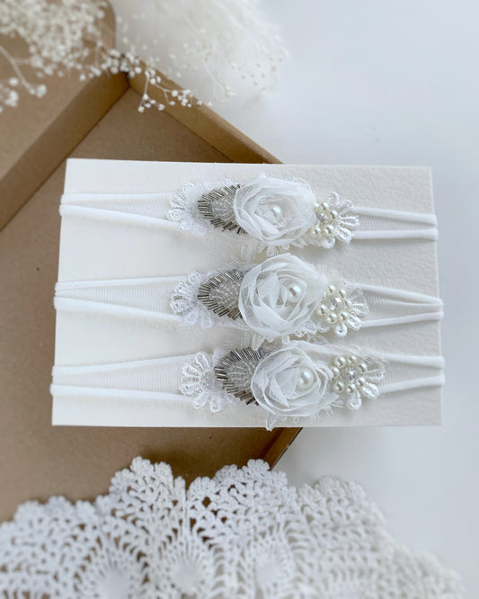 Christening baby headband, baby headbands UK, baby flowers headband, newborn headbands, baby headbands