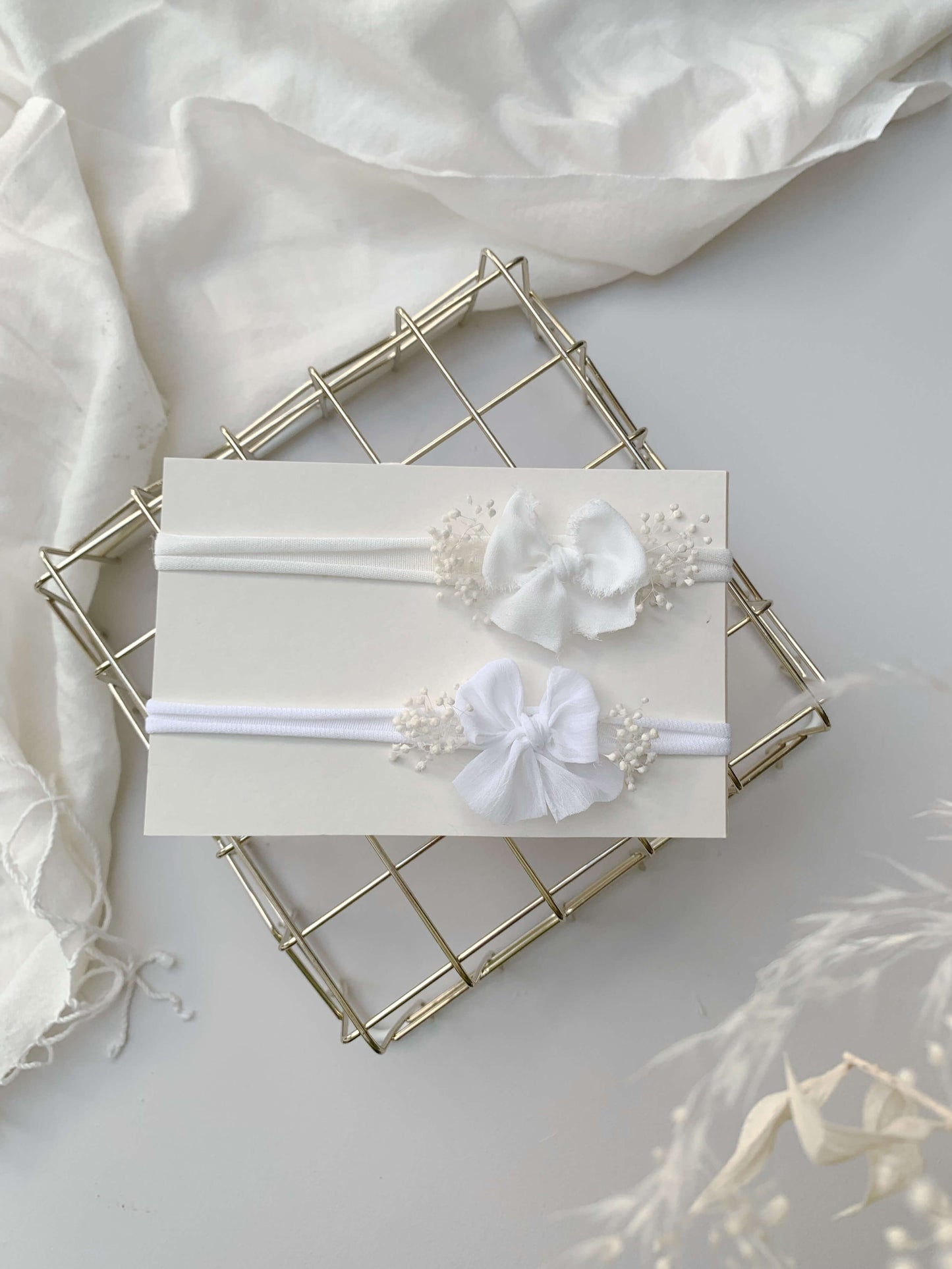 White Baby Bow Headband