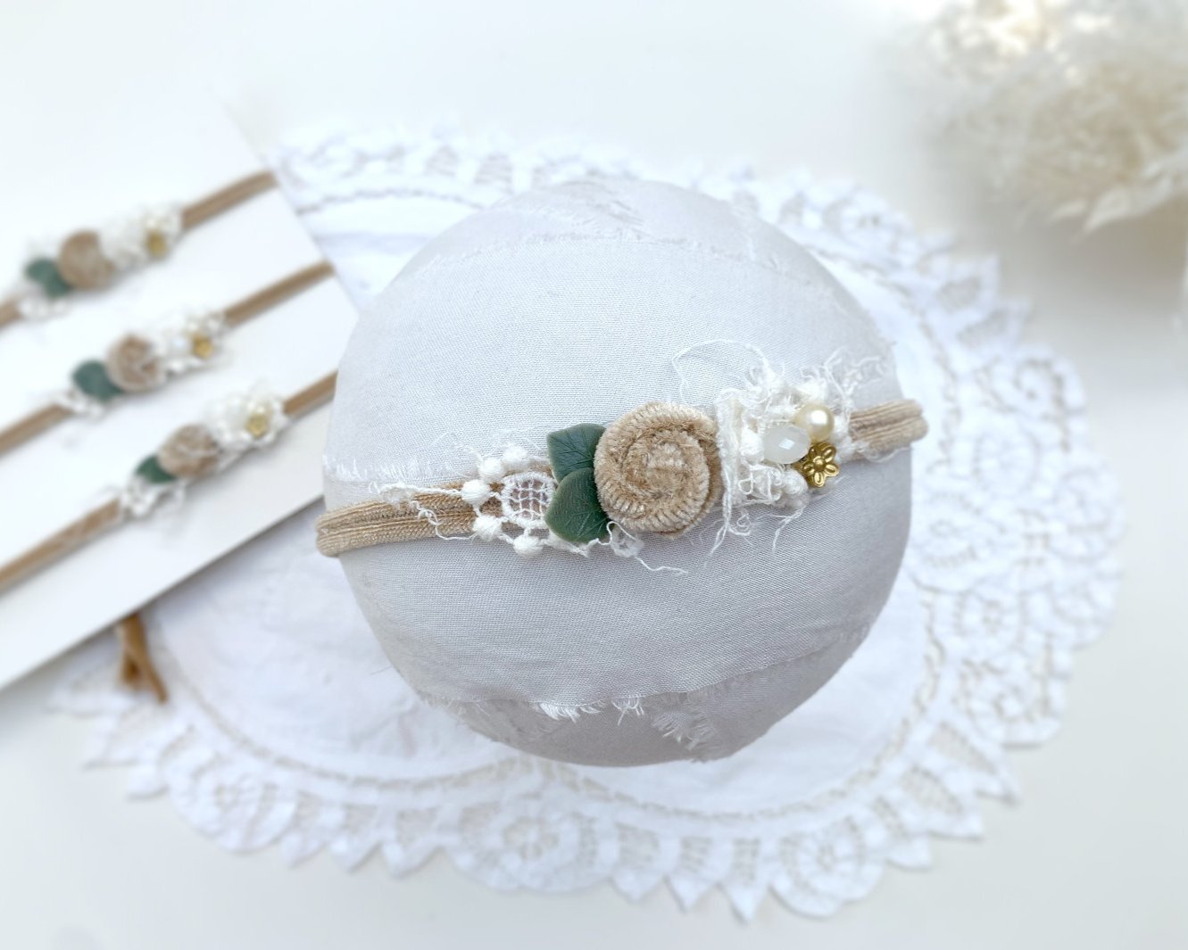 gold baby headband