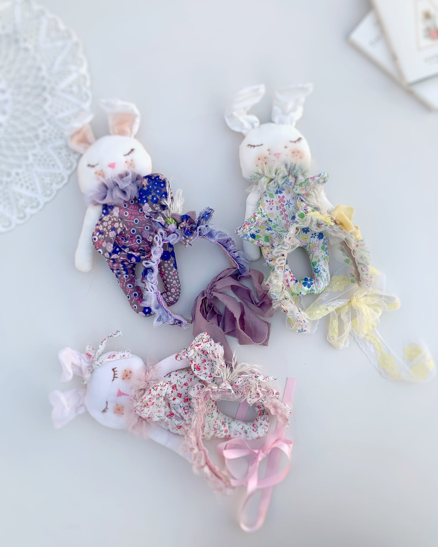Lupin - Newborn Baby Floral Bunny Headband & Toy