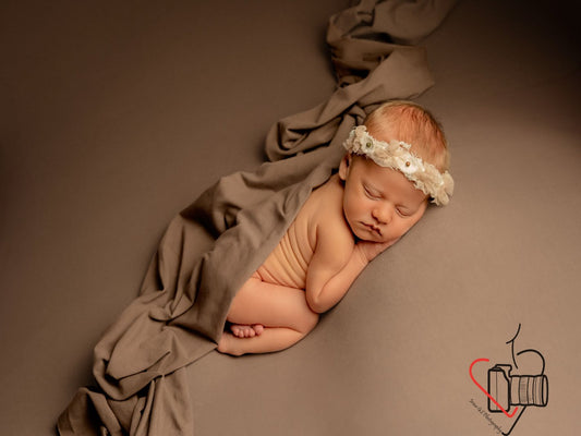 Hazel - Neutral Tulle Bow Headband for Newborn and Toddlers