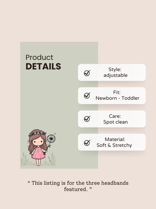 Set Of 3 Delicate Pastel Bow Headbands for Baby Girls - Lilac, Yellow and Ivory