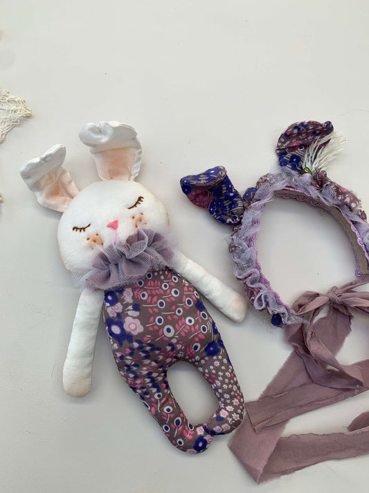 baby girl floral bunny headband and soft fabric bunny Easter toy, personalized embordered bunny, my first easter gifts for kids, easter bunny, happy easter shirt, baby first easter