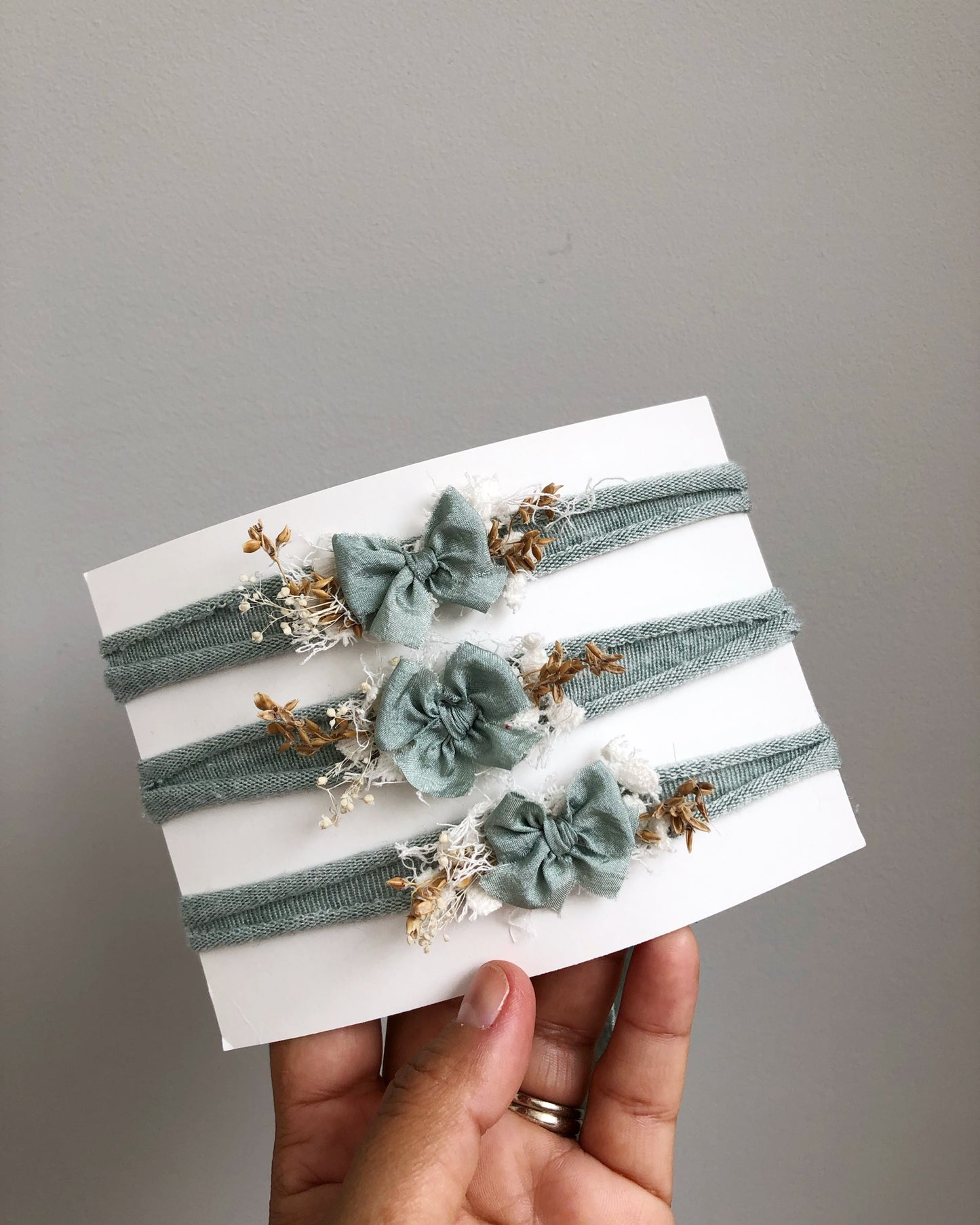 Sage Green Baby Bow Headband