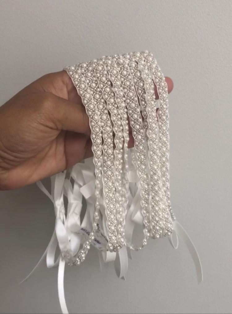 pearl baby headband perfect newborn to toddler adjustable tie back headband