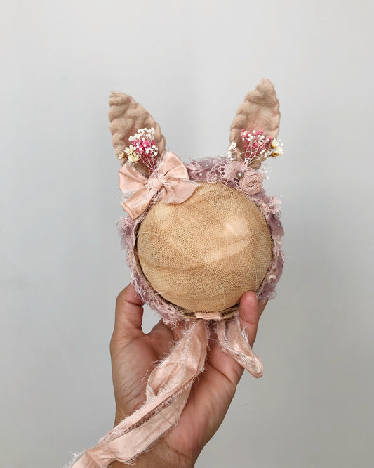 Easter Baby Bunny Ears Headband, Floral Bunny Headband, Sitter bunny photo props, baby headband, baby bunny headband, baby ear Headband