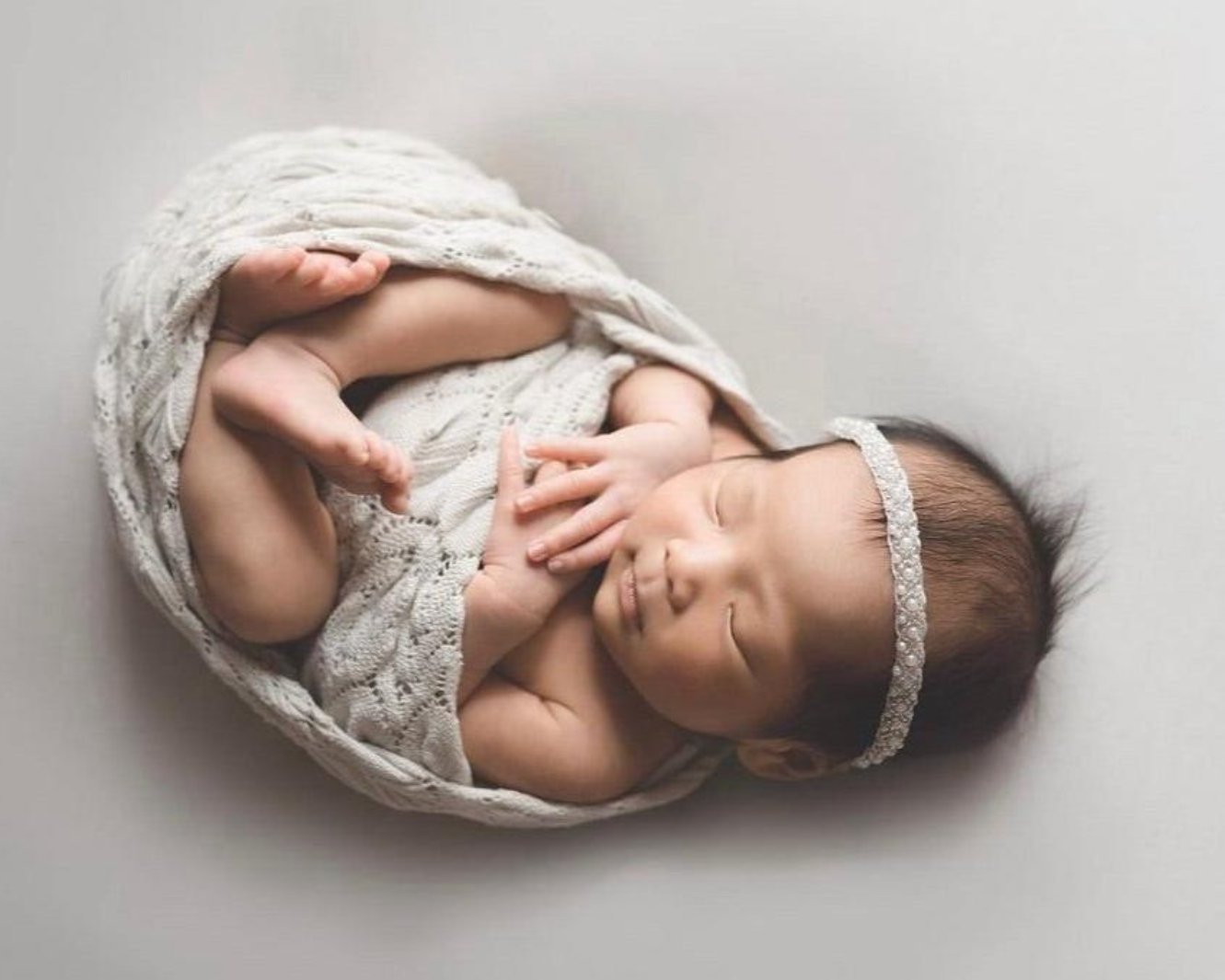 newborn dainty tiny pearl headband Christening headbands with pearls
