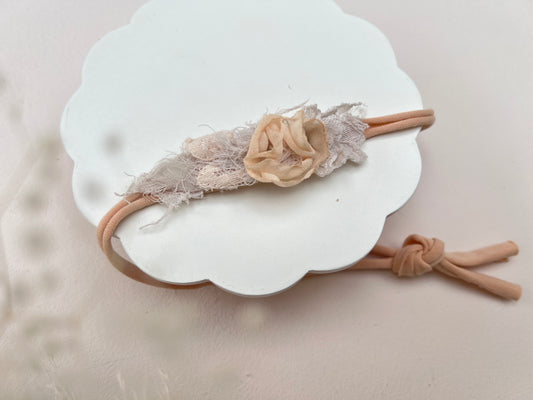 Blush Peach Floral Baby Headband
