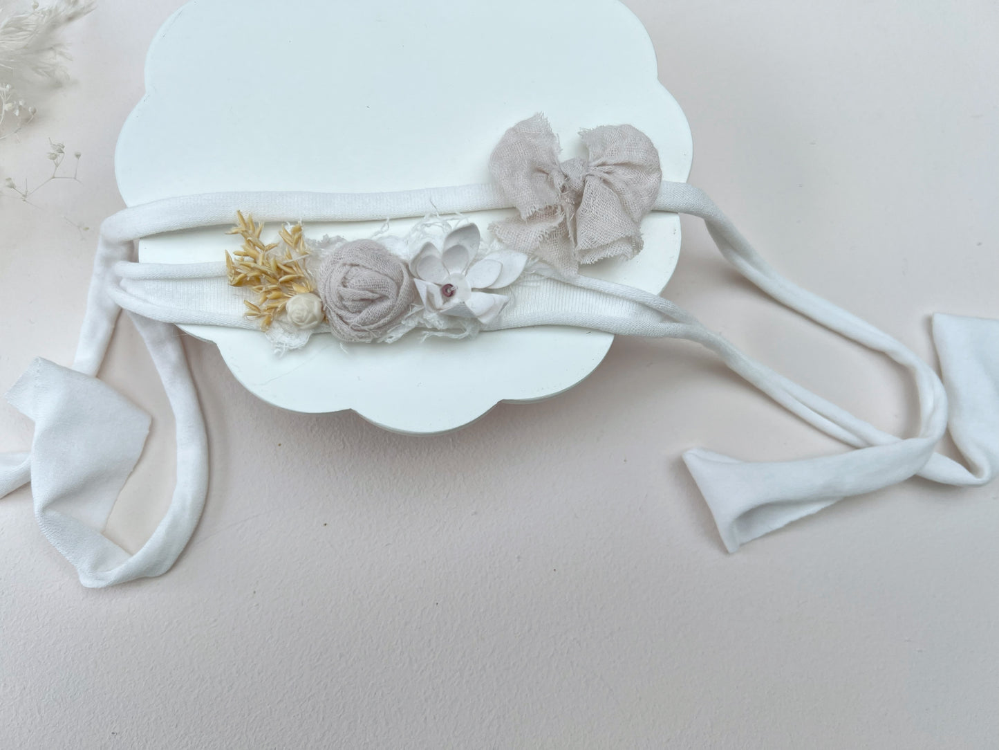 White Baby Headband set of 2