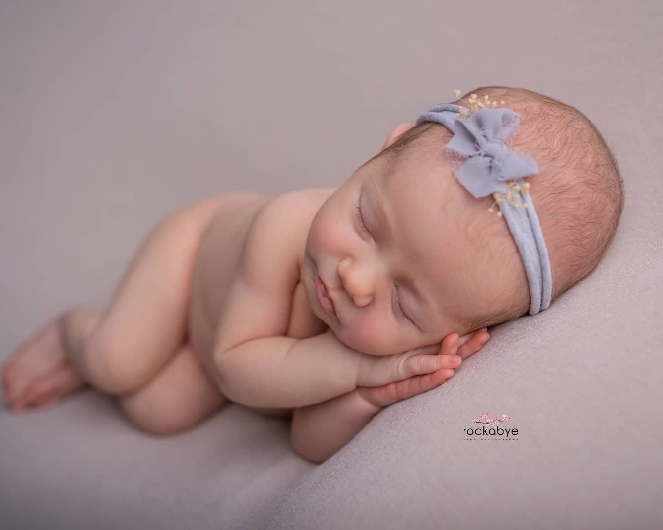 Soft Grey Baby Bow Headband