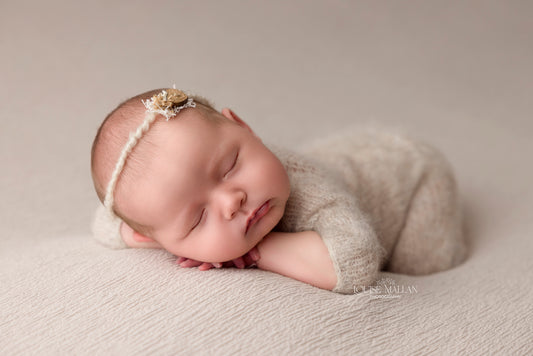 Tiny Newborn Boho Headband - Dainty Small Baby Heart Headband