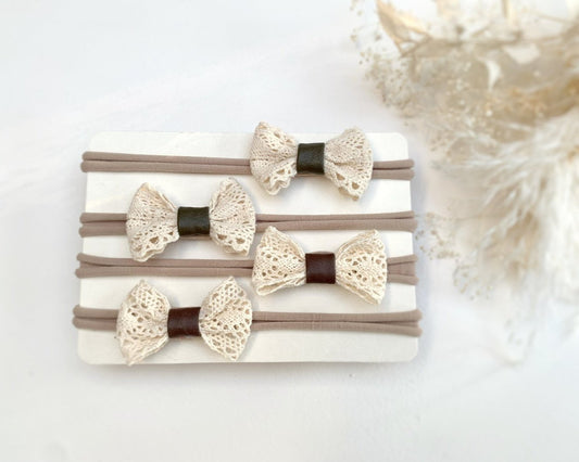 Photography baby headband newborn bow band, baby girl headband cream, newborn baby bow headband for photography