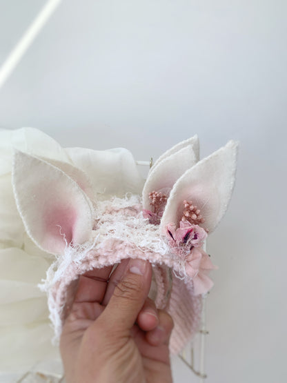 dried floral newborn bunny ear headband