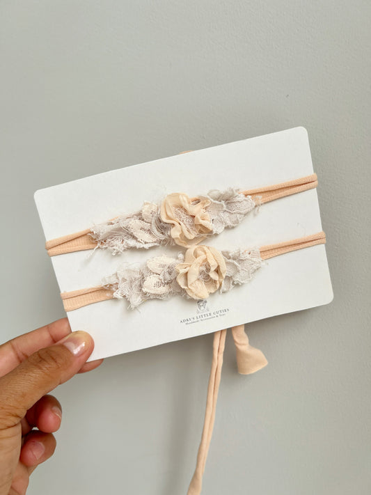 Blush Peach Floral Baby Headband