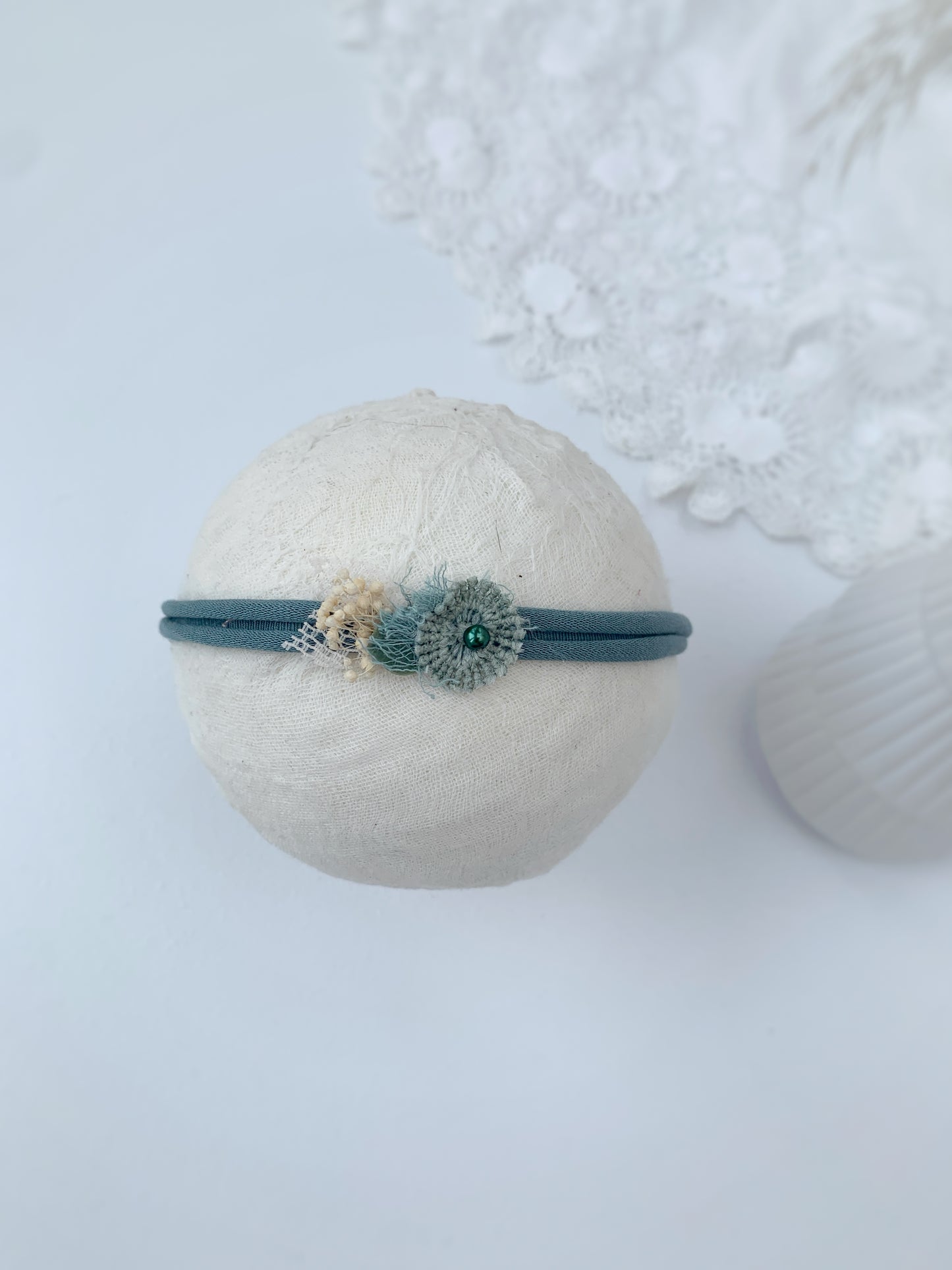Newborn Soft Flower Headband, Baby Tieback Photography props, Dainty Girl Hairband
