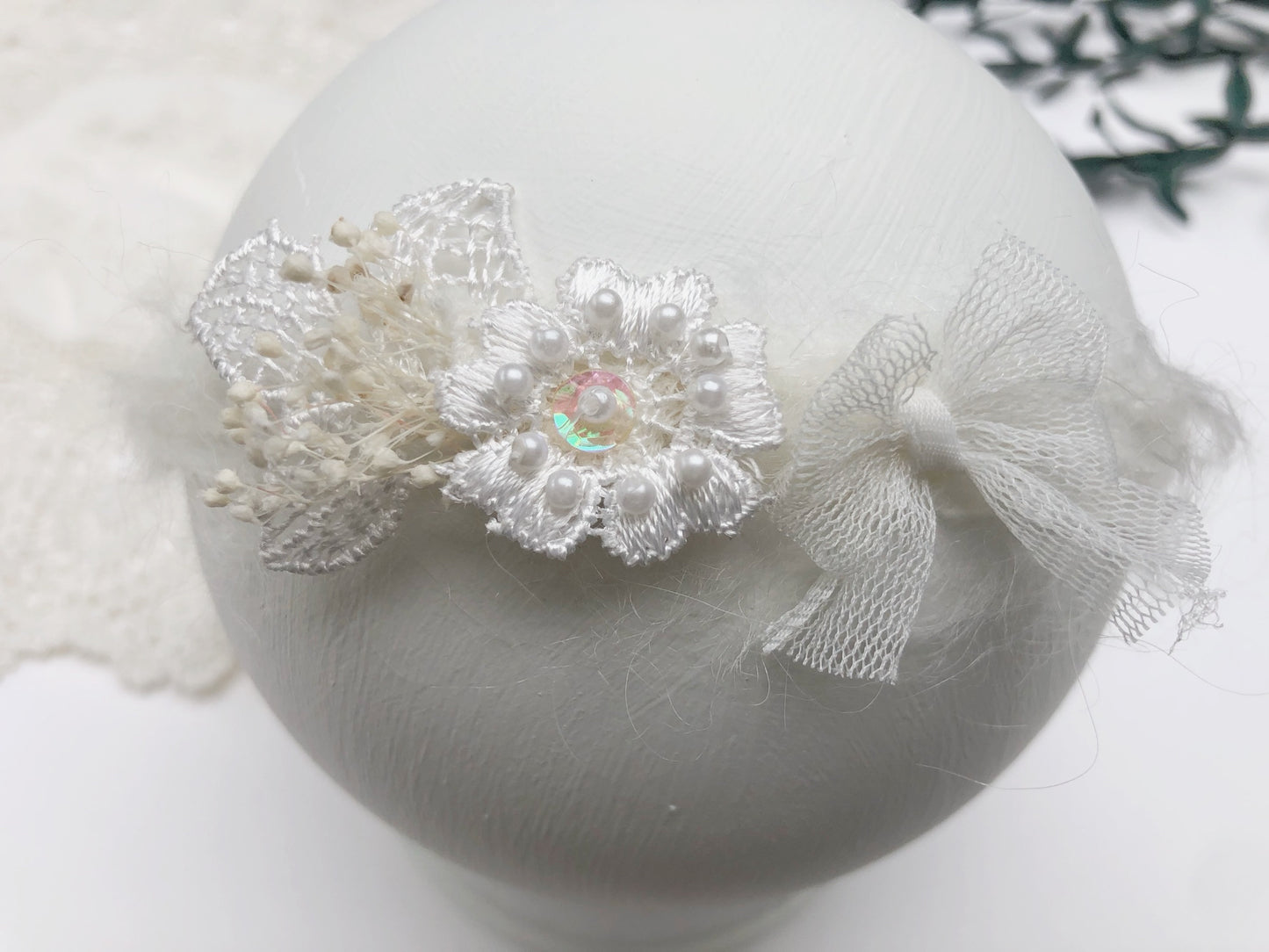 baby flower headband, baby girl headband, girls headband, ivory baby headband, baptism headband, christening headband, headband for girls, infant headbands, baby pearl headband, dainty newborn headband, hospital headband, baby hairband,