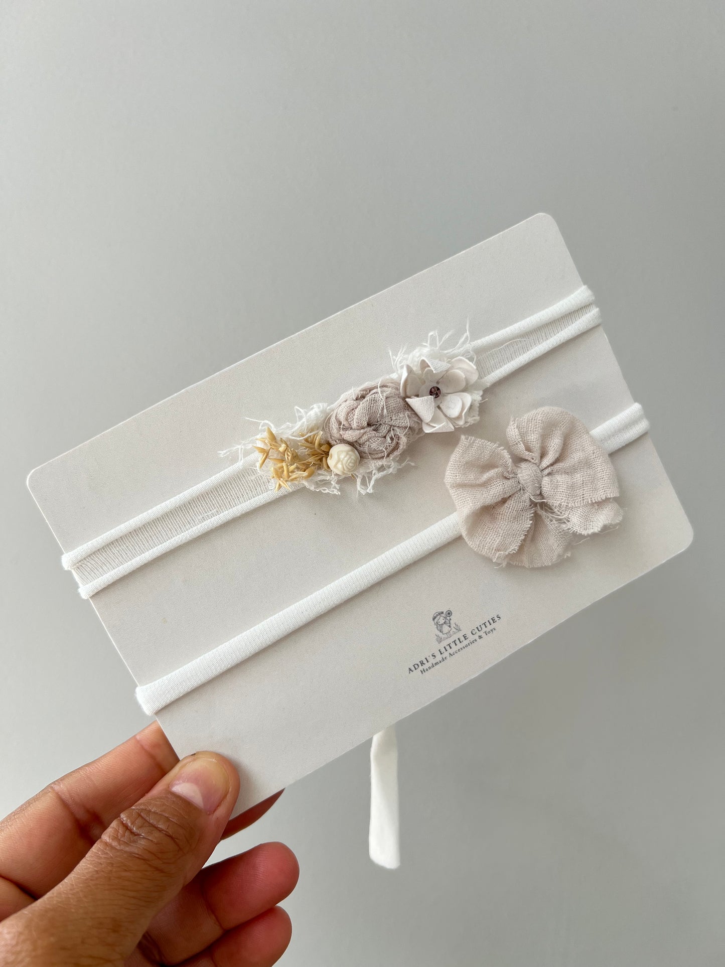 White Baby Headband set of 2