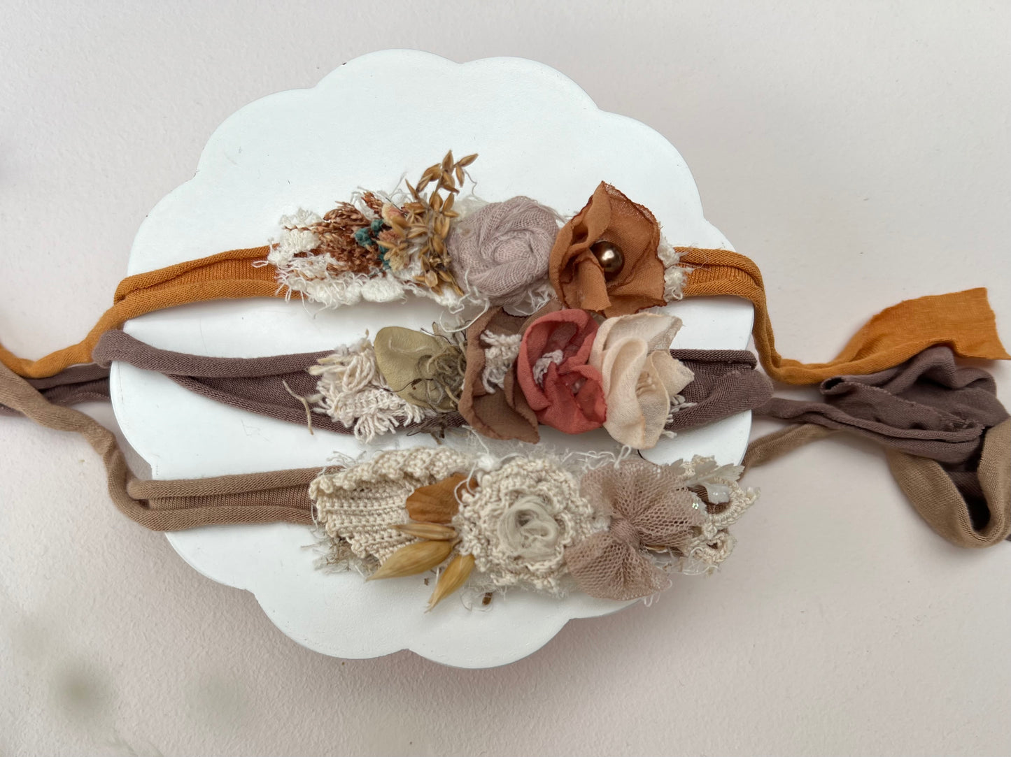 Earthy Newborn Tieback Set