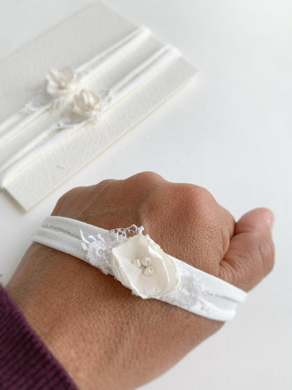 Baptism Christening Baby Flower Headband
