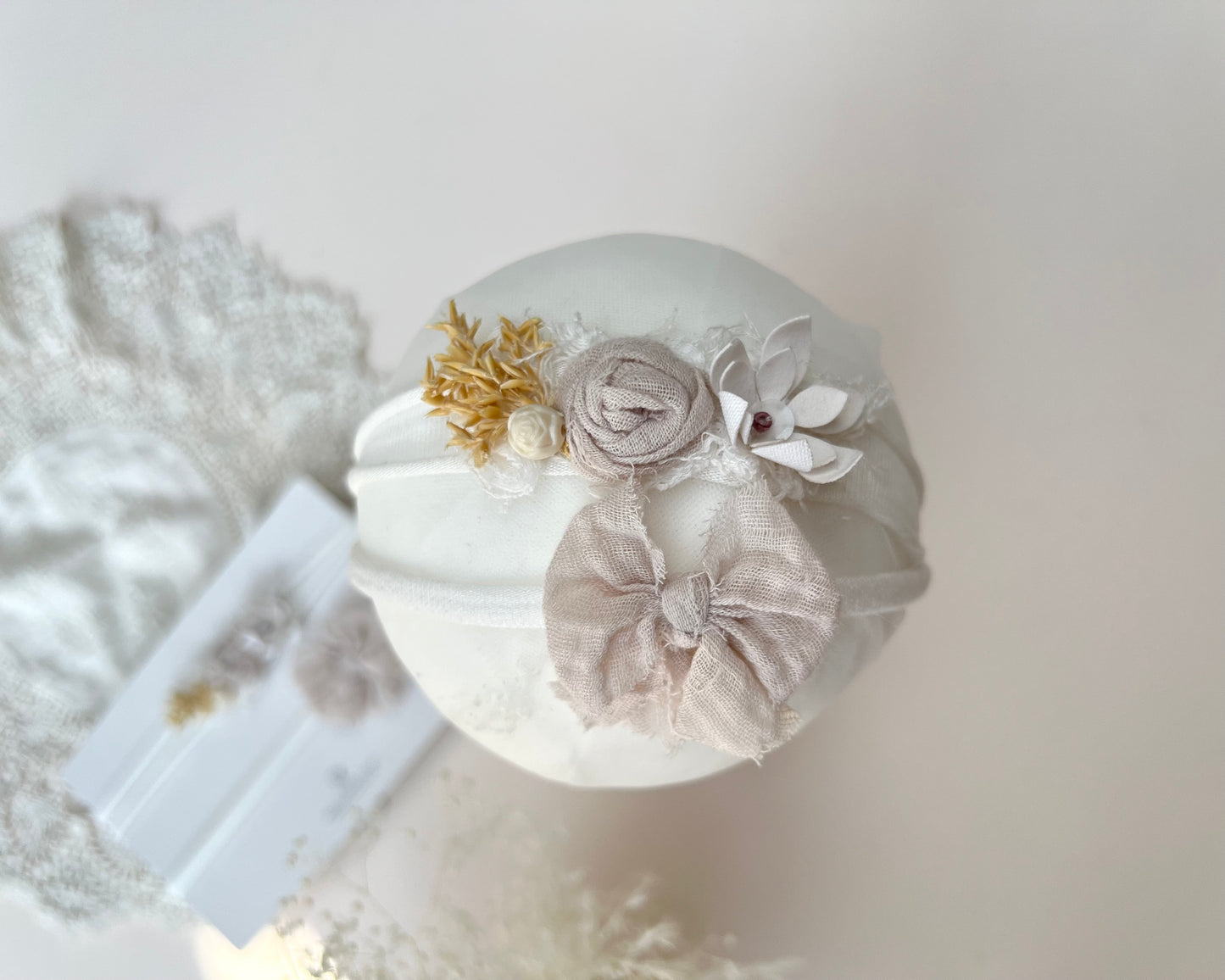 White Baby Headband set of 2