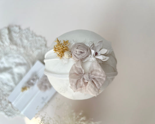White Baby Headband set of 2