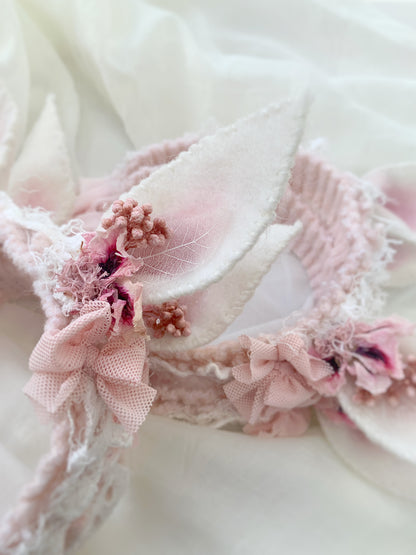 Newborn Easter Bunny Ears Tie Headband – Dried Floral