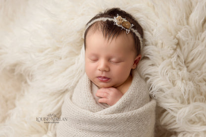 Tiny Newborn Boho Headband - Dainty Small Baby Heart Headband