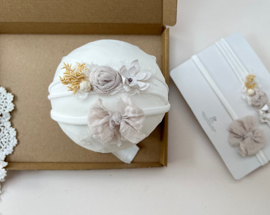 White Baby Headband set of 2