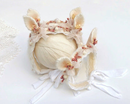 baby cat headband, baby kitty headband, kitten headband,  baby headband, newborn headband, floral headband, baby flower headband