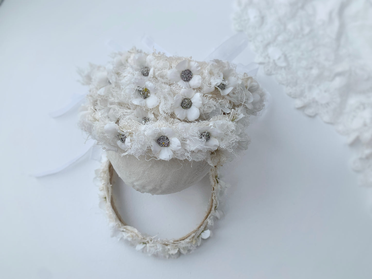 cream daisy baby headband