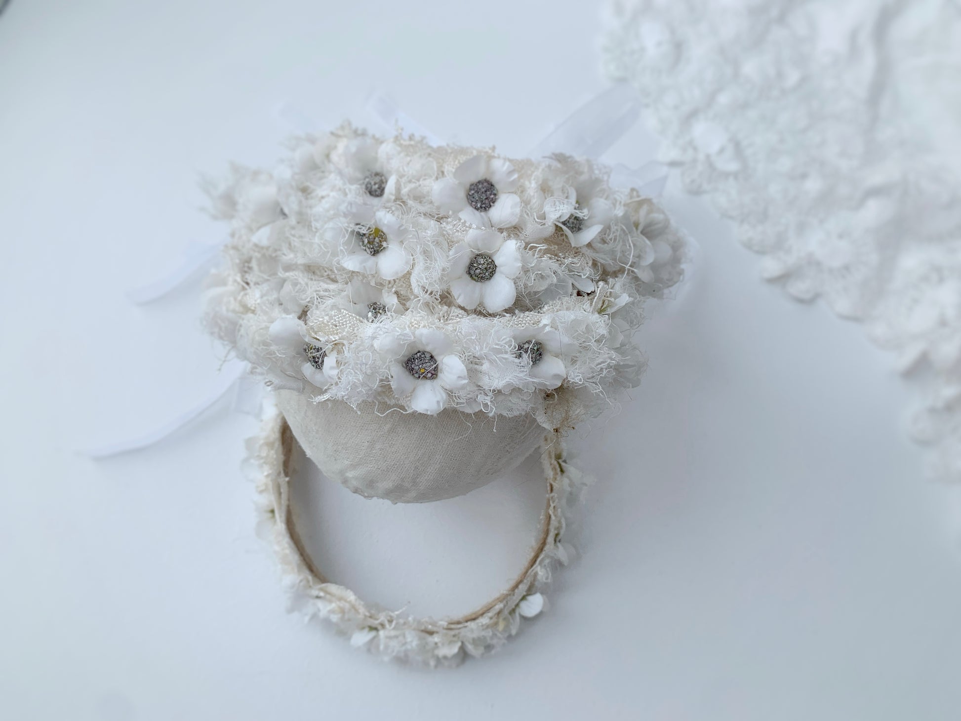 cream daisy baby headband