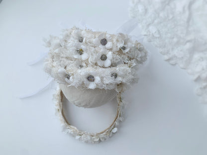 cream daisy baby headband