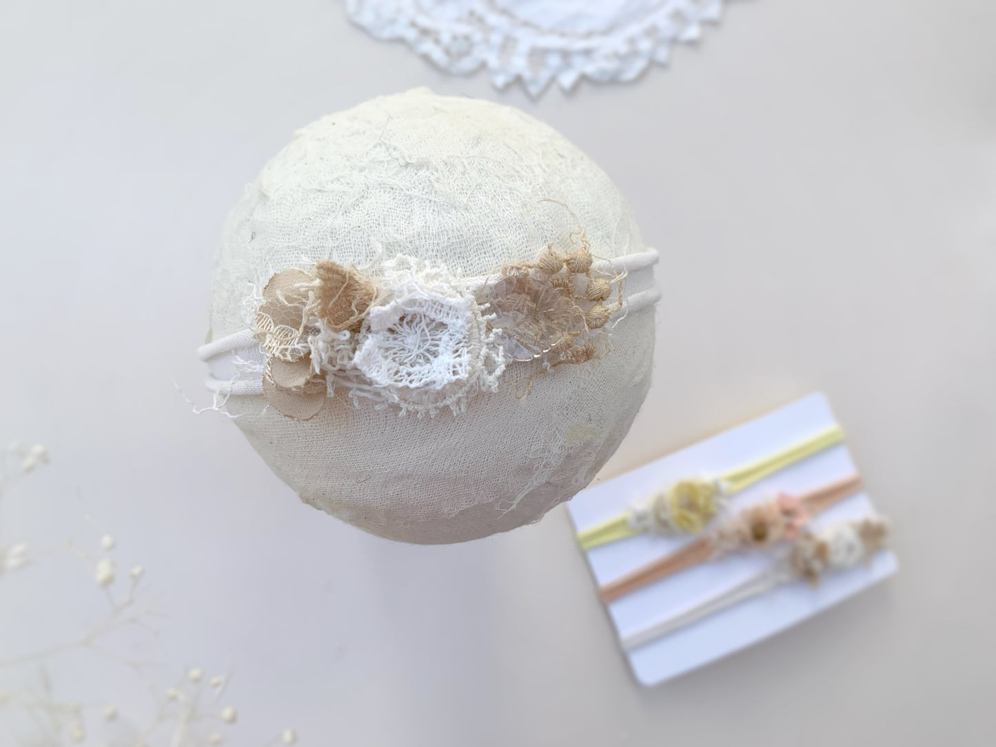 Baby Flower Headband, Pastel Floral Newborn Tieback Photography Props