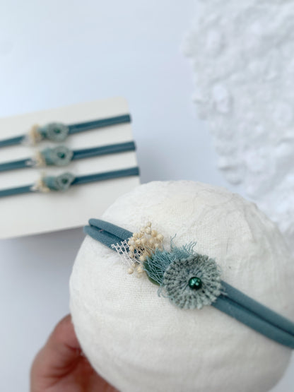 Newborn Soft Flower Headband, Baby Tieback Photography props, Dainty Girl Hairband