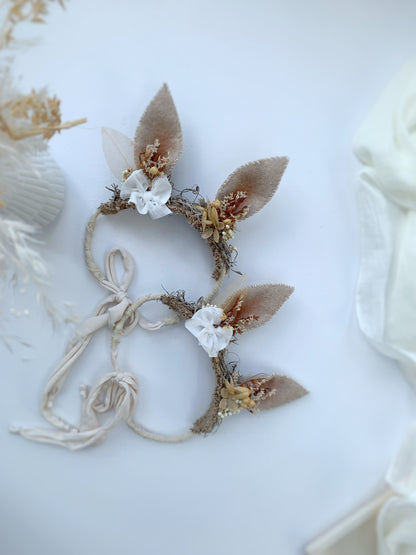 Baby girl handmade Easter Spring Photo prop Bunny Ears headband
