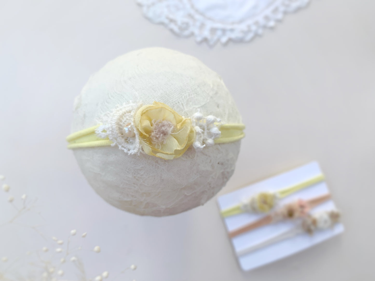 Baby Flower Headband, Pastel Floral Newborn Tieback Photography Props