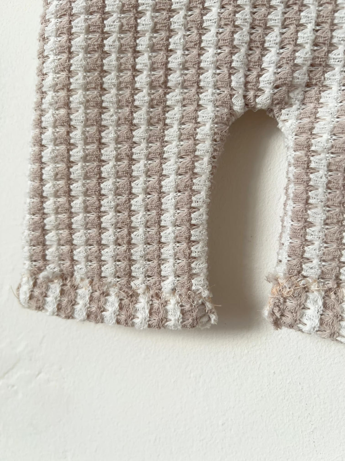 close up of the sew end of the legs 