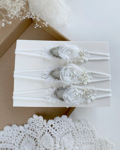 Christening baby headbands UK, baby flowers headband, newborn headbands, baby headbands
